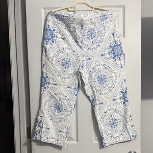 Blue and White Patterned Pants